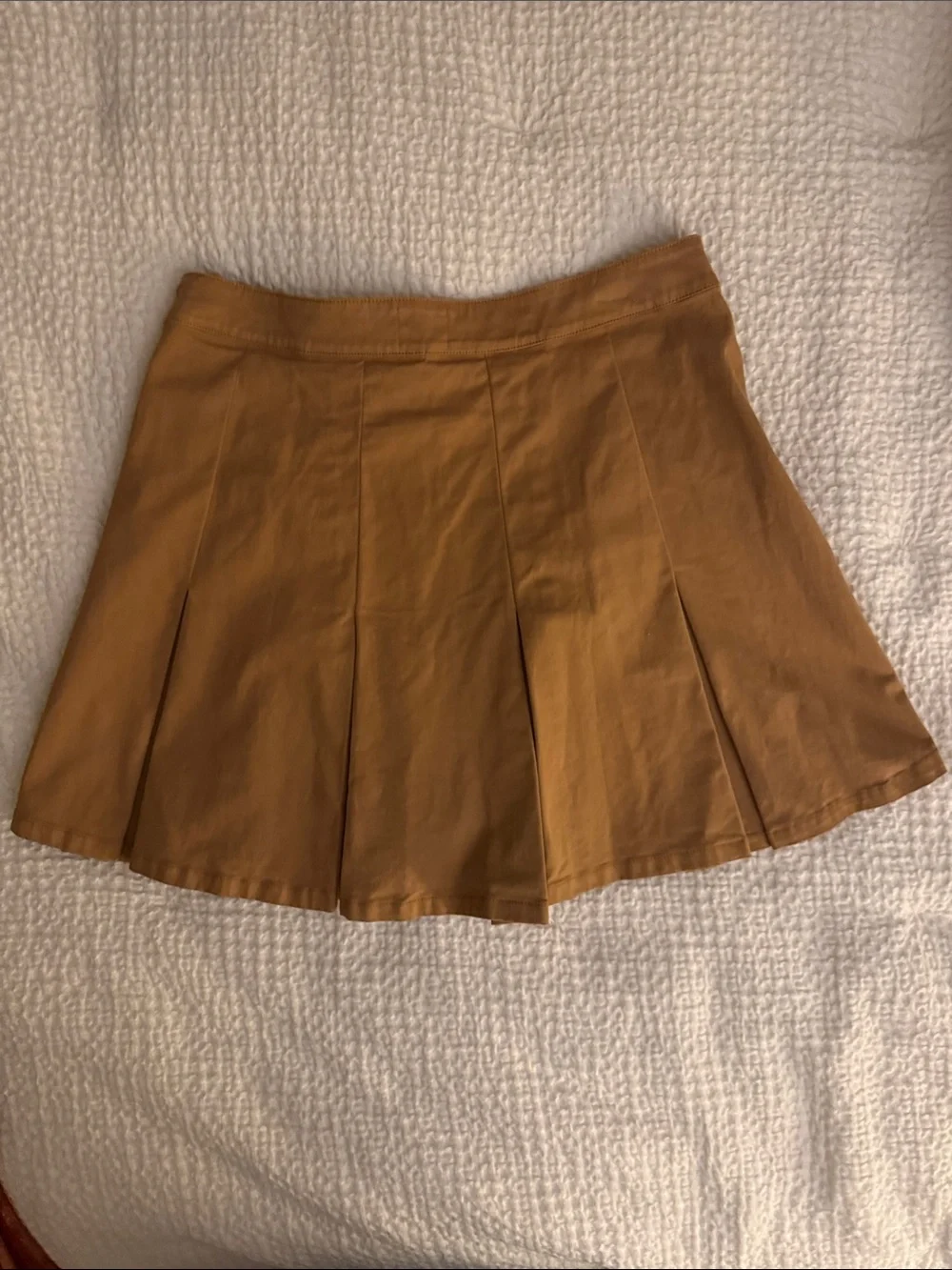 J. Crew Pleated Mini Skirt in Camel
